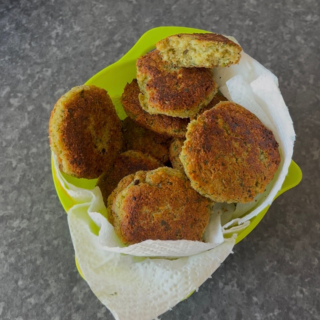 Golden homemade falafel patties 