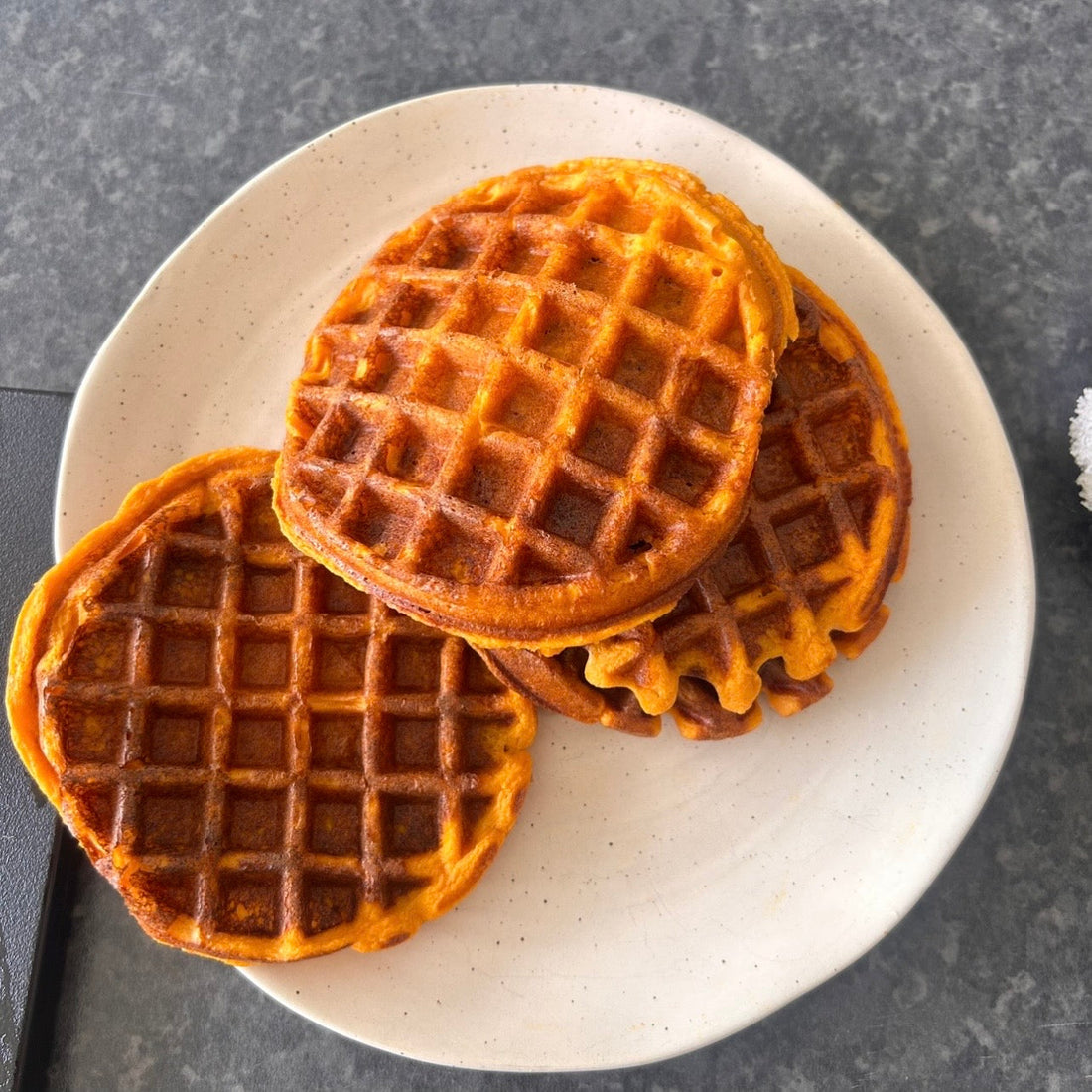 Savory sweet potato waffles 