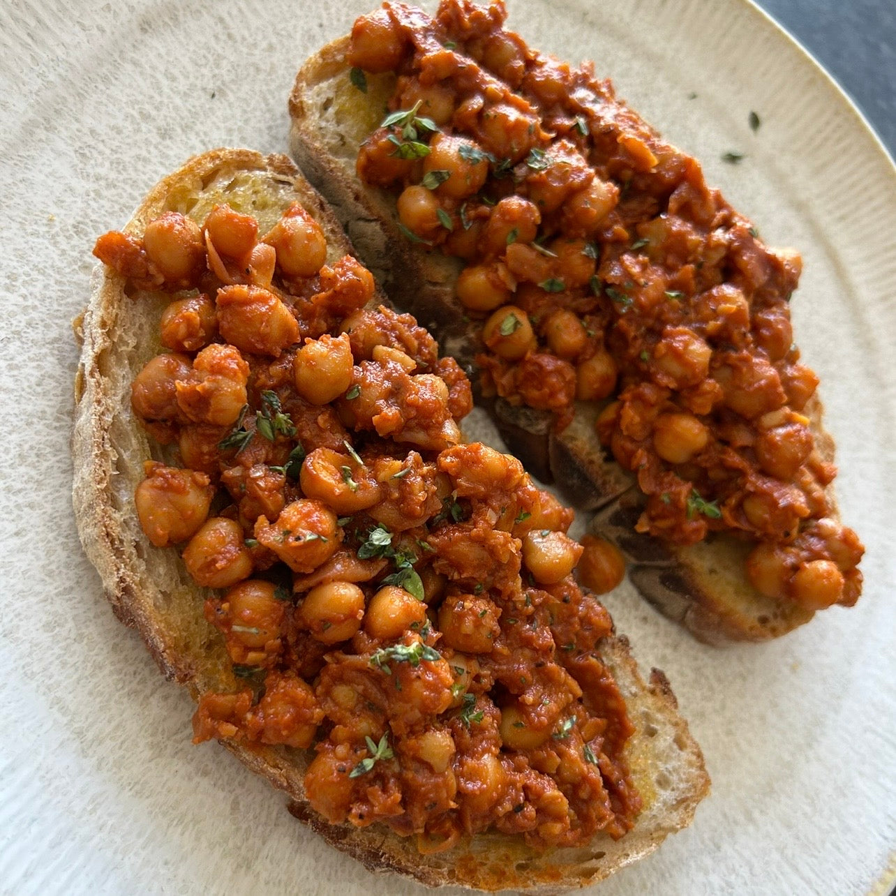 Sticky Sweet Chickpeas for Toast