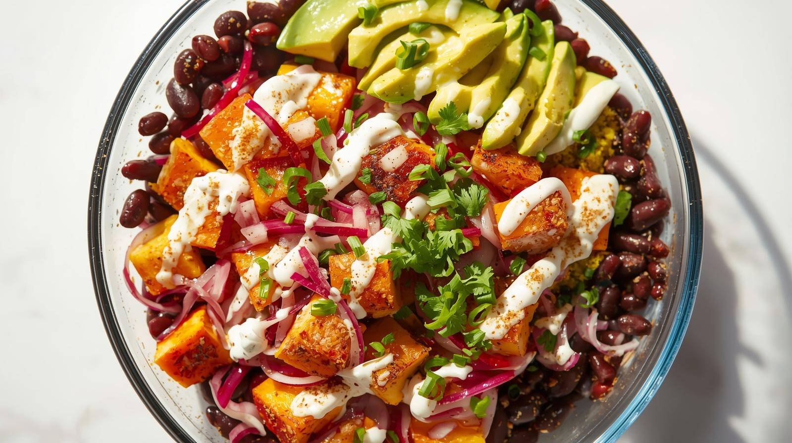 Roasted Butternut & Avocado Salad with Sour Cream Chive Drizzle (Woolworths-Style)