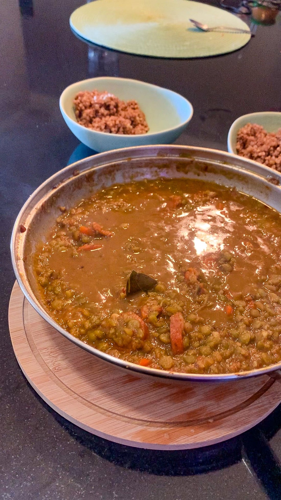 Split pea soup and buckwheat